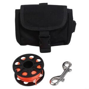 Nylon-Tauchmarkierungs-Set mit Spule und Clip für sichere Unterwasseraktivitäten, rot, ideal für Schnorchler und Taucher