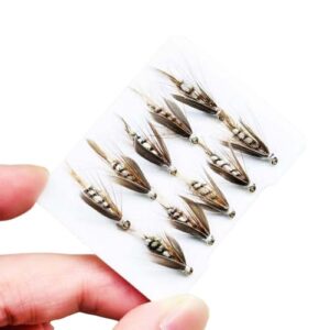 10 Stück Bionik Motten, Mücken und Midges für Fischen von Bass, Pike, Lachs und Forelle