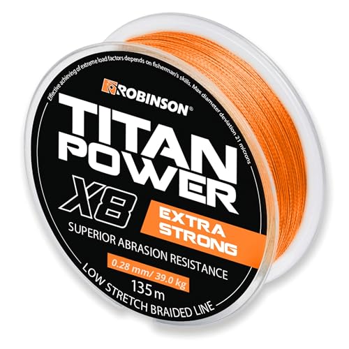 Geflochtene Angelschnur X8 von Robinson - 0,28mm - Tragkraft bis 39kg - ideal zum Spinnfischen