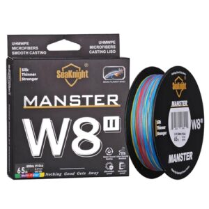 Seaknight W8 II 8 Fach Angelschnur, Geflochtene Salzwasser Angelschnur mit hoher Qualität und Robustheit, geeignet für professionelle Angler, hohe Verschleißfestigkeit und gute Empfindlichkeit.