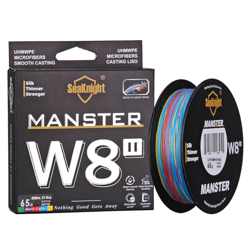 Seaknight W8 II 8 Fach Angelschnur, Geflochtene Salzwasser Angelschnur mit hoher Qualität und Robustheit, geeignet für professionelle Angler, hohe Verschleißfestigkeit und gute Empfindlichkeit.