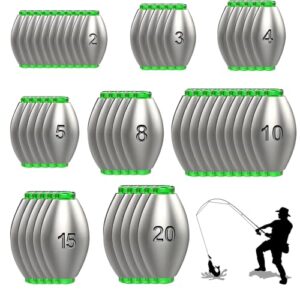 50 Stück Angeln Blei, Dropshot Blei Abnehmbare Grundblei Angelgewichte Kit Angeln Drop Shot Gngelblei Set für Outdoor Sportarten