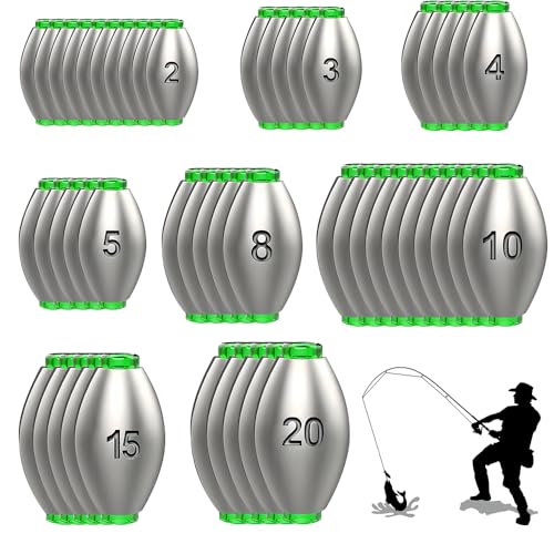 50 Stück Angeln Blei, Dropshot Blei Abnehmbare Grundblei Angelgewichte Kit Angeln Drop Shot Gngelblei Set für Outdoor Sportarten