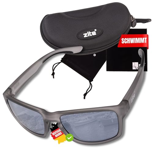 Polbrille Angeln verspiegelt, UV400 & Schwimmfähig | Ultraleichte Angelbrille mit Hardcase & Tasche | Angelbrille polarisiert zum Angeln, Fishing Glasses