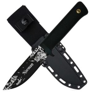 ADAM WILD Angelmesser mit Gravur - schwarze Klinge - Geschenk für Angler