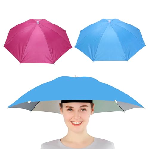 Faltbarer Regenschirmhut für Outdoor-Aktivitäten wie Angeln, Gartenarbeit und Golf. Wasserdicht und Sonnenschutz vor UV-Strahlen.
