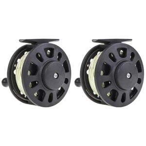 Perfekte Angelrolle für Ihren nächsten Ausflug - 2PCS Fliegenfischen Rolle, GLA 5/6 Fliegenfischen Rolle, Angler Zubehör, Fliegenfischen Rad Mit Schnur, Große Fliegenrolle Arbor, Kunststoff Körper Und Spule Fliegenfischen Rollen Für Forelle Barsch