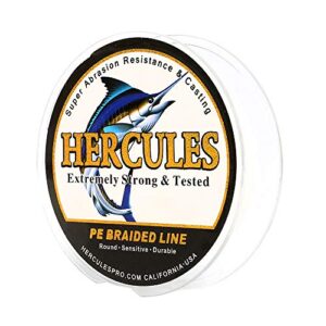 HERCULES Super Cast 100m - 2000m Yards Geflochtene Angelschnur für Salzwasser und Süßwasser, PE-Flechtfischdraht mit 8 Strängen und Diamond Weave-Struktur