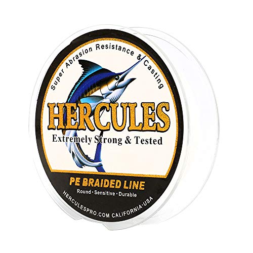 HERCULES Super Cast 100m - 2000m Yards Geflochtene Angelschnur für Salzwasser und Süßwasser, PE-Flechtfischdraht mit 8 Strängen und Diamond Weave-Struktur