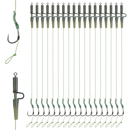 Karpfen-Angeln-Haar-Rigs Set, 18 Stück Chod Helicopter Rigs mit Leadcore Vorfach, ideal für lange Würfe und schlammige Böden