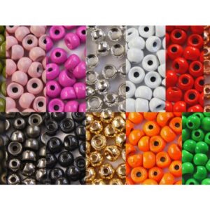 25 kleine MESSING Perlen mit 2,4 mm Durchmesser und 0,04g Gewicht in Goldfarbe für Fliegenbinden