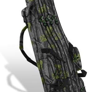 XXL Angel Tasche Futteral 190cm oder 210cm Rutentasche Anglerrucksack mit 8 Taschen für 6 Ruten und Kescher Fog-Autumn-Camo 190 cm