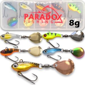 Paradox Fishing Infinity Jig Spinner 5er Set für Barsch, Zander und Hecht zum Angeln mit Spin Jig und Köder
