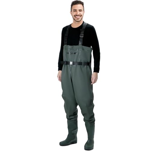 Wasserdichte, atmungsaktive Teich-Wathose mit Stiefeln für Herren und Damen zum Angeln, Jagen und in der Landwirtschaft