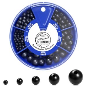 Gummiperlen Set für die Angelzubehör mit 220 Stücken in verschiedenen Größen von 3mm bis 8mm