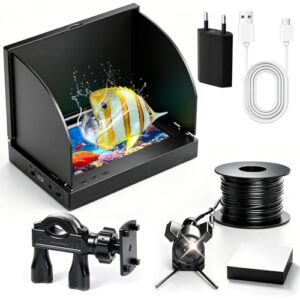 Unterwasserkamera mit 1080P HD-Funktion, 4.3-Zoll-LCD-Bildschirm und 12 IR-Nachtsichtlichtern für optimale Sicht in dunklen Gewässern