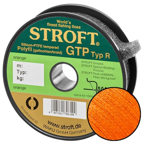 WAKU Schnur STROFT GTP Typ R geflochte 250m orange, hochwertige Schnur für verschiedene Anwendungen, robust und widerstandsfähig