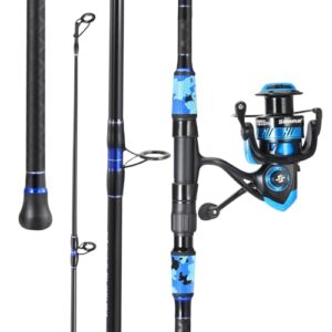 4-teiliges tragbares leichtes Angelruten-Set mit Spincast-Rolle, 3,65 m/4,57 m Länge für Süßwasser & Salzwasser, Angelset für unterwegs