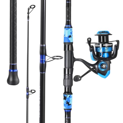 4-teiliges tragbares leichtes Angelruten-Set mit Spincast-Rolle, 3,65 m/4,57 m Länge für Süßwasser & Salzwasser, Angelset für unterwegs