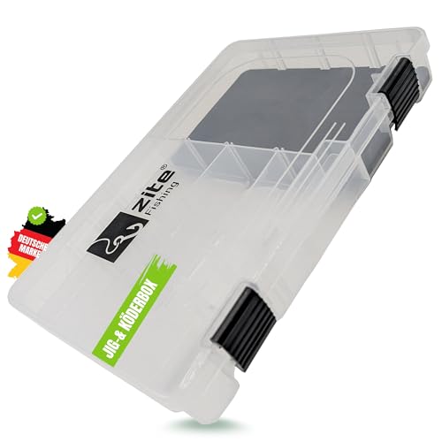 Zite Fishing Köderbox für Jigs und Kunstköder - Flache Box mit EVA-Schaumeinlage, Sortierbox für Angelzubehör & Terminal Tackle