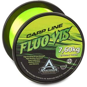 Anaconda Unisex - Erwachsene Fluovis Green Carp Line 1.200m/ 0,33mm: Hochwertiges Angelmaterial für Angler mit grüner Farbe und optimalem Jagdchance.