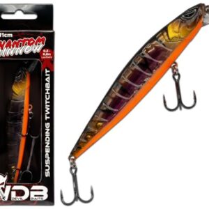 Wobbler Angelgerät für Eisangeln, Wobbler Bait für Raubfische wie Hecht und Barsch, Phantom Minnow 110mm mit magnetischem Weitwurfsystem
