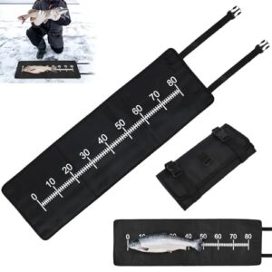 Fisch Abhakmatte mit Maßband, 98x30.5cm karpfen maßband, Fisch Tragbar Measure Mat für Anfänger und Enthusiasten