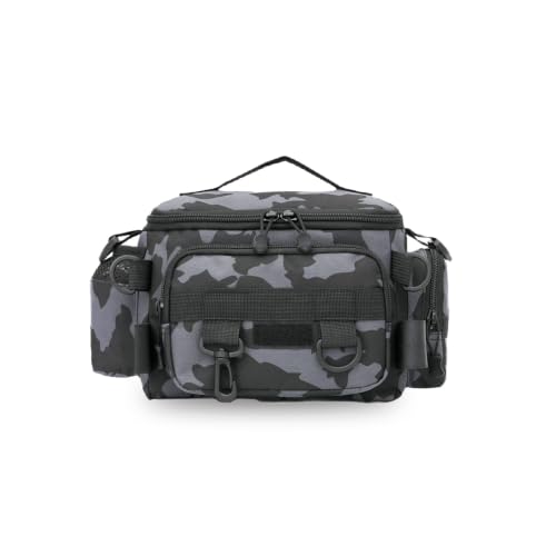 Angeltasche mit Tarnung, Angelrucksack mit Rutengurt für Meerangeln und Süßwasserangeln