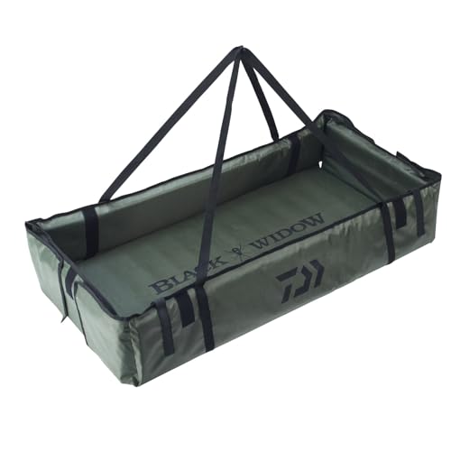 Daiwa Black Widow Carp Craddle Abhakmatte für Karpfen, 100x50 cm, wasserabweisend beschichtet, Polyester 420D