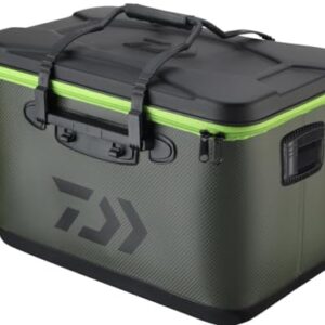 Wasserdichter Tackle-Container von Daiwa D-Vec in schwarzer und gelber Farbe mit Logo 'D' - ideal für die Aufbewahrung von Tackle-Boxen, Zubehör, Schuhen und Bekleidung