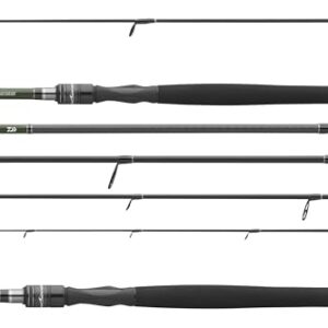 Detaillierte Aufnahme einer Daiwa Reise-Spinnrute mit Länge 2,50m und Wurfgewicht 10-50g für die Jagd nach großen Fischen