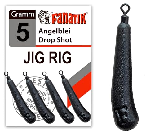 FANATIK Jig Free Rig Angelblei Drop Shot Tropfenform gebogen Angeln 3g-30g Schwarz für effektive Angelsitzungen auf Zander, Barsch und Hecht