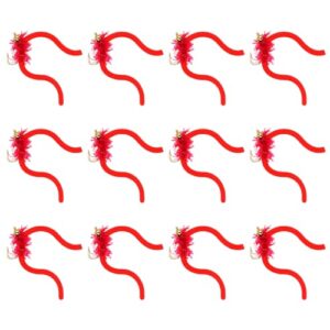 Set aus 12 lebendfarbigen Wurmködern mit Chenille-Konstruktion und scharfen Haken für Süßwasser-Angeln, ideal für Forellen- und Barschangel