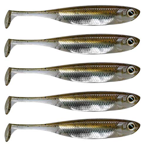 QualyQualy Gummiköder, Gummifisch für Zander, Barsch, Hecht und Forelle, 10cm, 5 Stück, lebensechter Schwimmbewegung, realistische Details