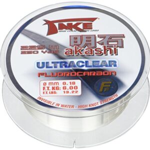 Ein transparenter Plastikbehälter mit einem Gewicht von 6 Kilogramm enthält 225 Milliliter eines hochwertigen Fluorkohlenwasserstoffs. Der Behälter hat zwei Lidsysteme, eins davon zeigt das Logo 'Take Akashi' in Rot und Weiß, während das andere Lid eine blaue und weiße Beschriftung mit der Bezeichnung 'FLUOROCARBON' trägt. Das Produkt ist für den industriellen Einsatz geeignet.