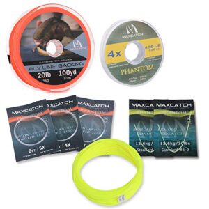 Die ultimative Fliegenschnur für den ambitionierten Angler - MAXIMUMCATCH Bestprice Fliegenfischen Schnur (Weight Forward, Schwimmende Fliegenschnur) und Fliegenschnur Combo mit Backing Vorfach und Tippet (1F/2F/3F/4F/5F/6F/7F/8F/9F/10F), Gelbe Combo (WF6F)