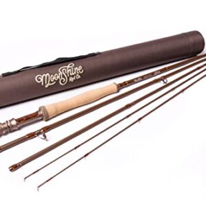 Moonshine Rod Company Fliegenfischrute mit Tragetasche und extra Rutenspitze. Hochwertige Konstruktion, leicht zu handhaben, Drifter Extra Spitze im Lieferumfang enthalten.