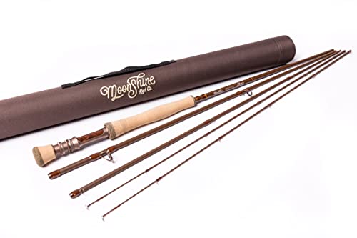 Moonshine Rod Company Fliegenfischrute mit Tragetasche und extra Rutenspitze. Hochwertige Konstruktion, leicht zu handhaben, Drifter Extra Spitze im Lieferumfang enthalten.