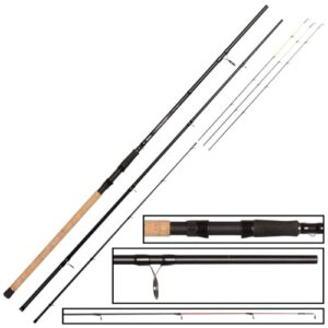 Hochwertige Okuma Ceymar Feeder 3,90m 40-80g Feederrute für Futterkorbangeln, Angelrute zum Feederangeln und Grundrute zum Feedern mit weißem Kork/EVA-Handgriff und Carbon Blank