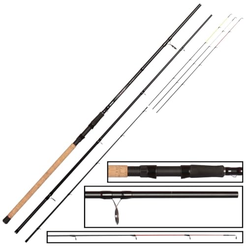 Hochwertige Okuma Ceymar Feeder 3,90m 40-80g Feederrute für Futterkorbangeln, Angelrute zum Feederangeln und Grundrute zum Feedern mit weißem Kork/EVA-Handgriff und Carbon Blank