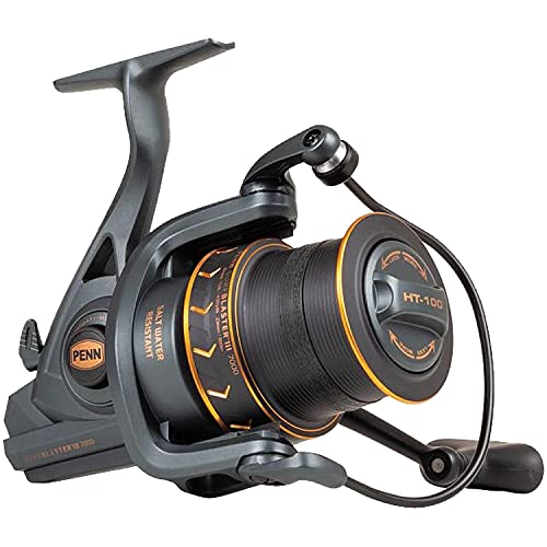 PENN Surfblaster III Angelrolle, Langstrecken Spule für Meeresangeln, Spinnrollen für das Fischen in Salzwasser, Schwarz, Gold, Größe 7000