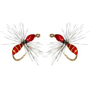 Künstliche Insekten Fische Köder für Fliegenfischen, 20Pcs/Box Fliegenfischer Köder Griffith Midges Bass Lachs Forellen Fliegen Schwarz/Rot, perfekt für professionelle Angler und Anfänger geeignet.
