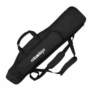 Relaxdays Angeltasche für drei Ruten, 100 cm lang, fünf Fächer und schwarz, ideal für Angelrute Transport