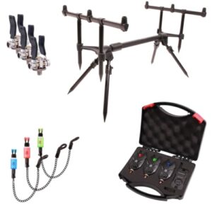 Das Ultimate Rod Pod Set Complete ist ein umfassendes Karpfen-Sets, das alle notwendigen Elemente für einen erfolgreichen Fischfang enthält. Es besteht aus einem Ultimate Storm Compact Rodpod, einem Ultimate E-tension Bite Alarm set 3+1 und drei Ultimate Stainless Steel Adjustable Butt Rests.