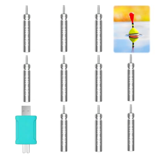 Yizhet CR425 LED Posen Angeln, 10 Stück, wiederaufladbare Batterie mit hoher Helligkeit und langer Akkulaufzeit für Angelwesten und Unterwasser-Entdeckungen.