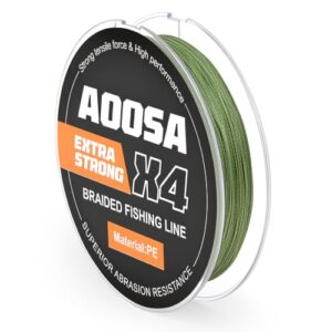 AOOSA 4-fach geflochtene Angelschnur, 30LB / 13.6KG, 150M - langlebige und widerstandsfähige Angelschnur für Seen, Uferbereiche, Gewässer mit Hindernissen und Eisangeln geeignet