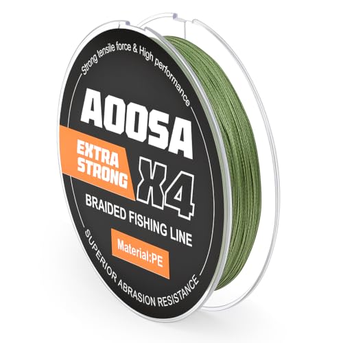 AOOSA 4-fach geflochtene Angelschnur, 30LB / 13.6KG, 150M - langlebige und widerstandsfähige Angelschnur für Seen, Uferbereiche, Gewässer mit Hindernissen und Eisangeln geeignet