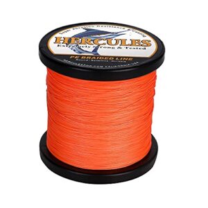 Geflochtene Angelschnur von HERCULES, 12 Stränge, 100-2000m, für Salzwasser-Süßwasser, Orange, 10lbs, 300m