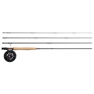 Greys Fin Fliegenruten- & Rollen-Set, 4-teilige Fast Action Rute mit Fin Scheibenzug Rolle, Hochleistungs-Süßwasser-Komplettset mit Ruten- & Rollen-Tasche, 8ft, 5/6"