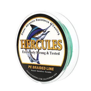 Herkules Super Cast 100m - 2000m Yards Geflochtene Angelschnur für Salzwasser und Süßwasser mit 10lb bis 300lb Teststrecke